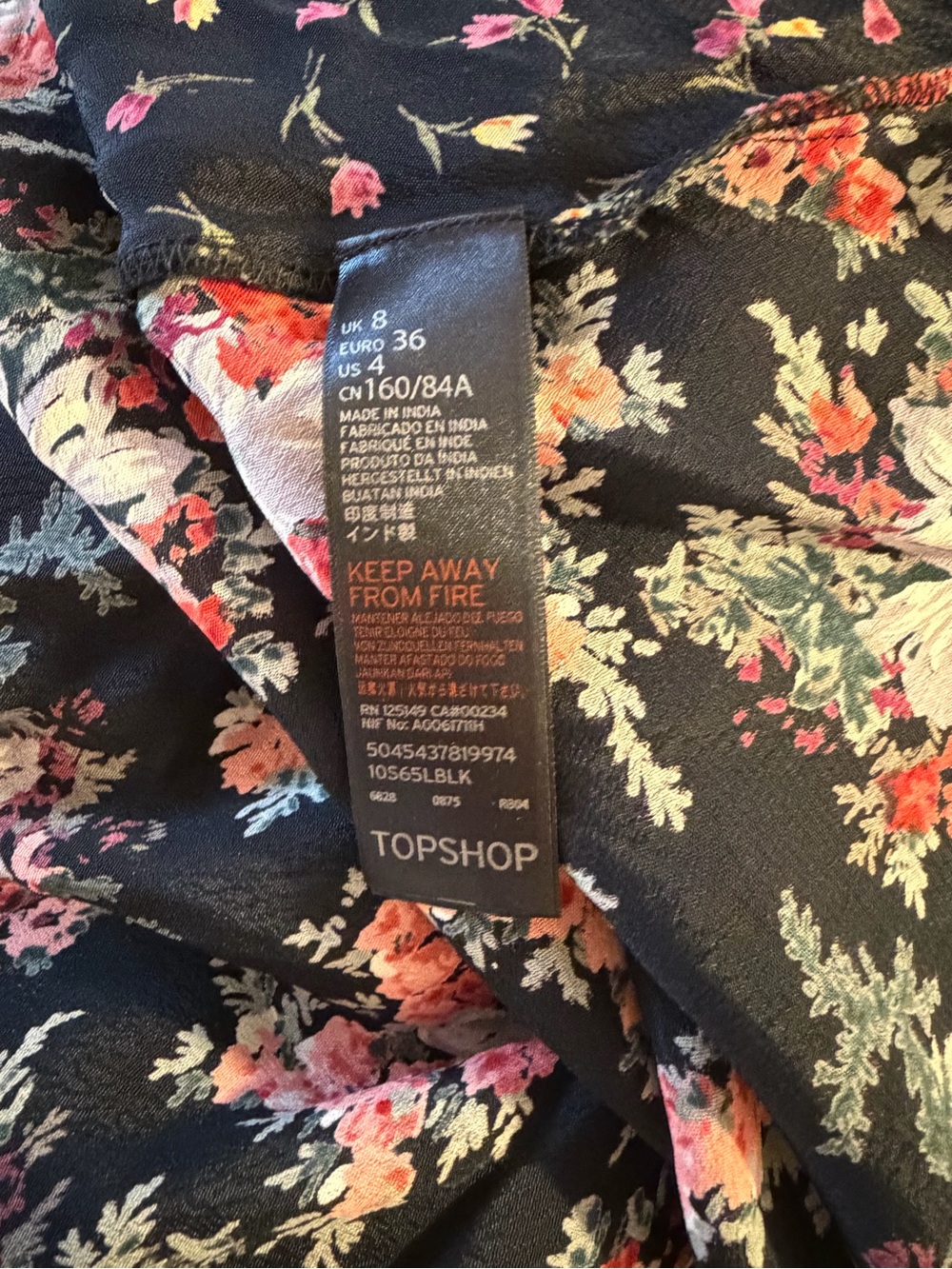 Topshop Nordstrom floral ruffle lace-up back splice d-ring maxi dress Size 4 - Picture 13 of 14